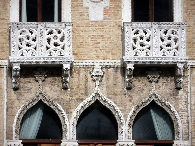 Stone balconies, Palazzo Contarini Fasan, Venice
