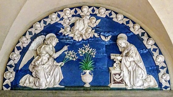 The Annunciation by Andrea della Robbia, Ospedale degli Innocenti, Florence