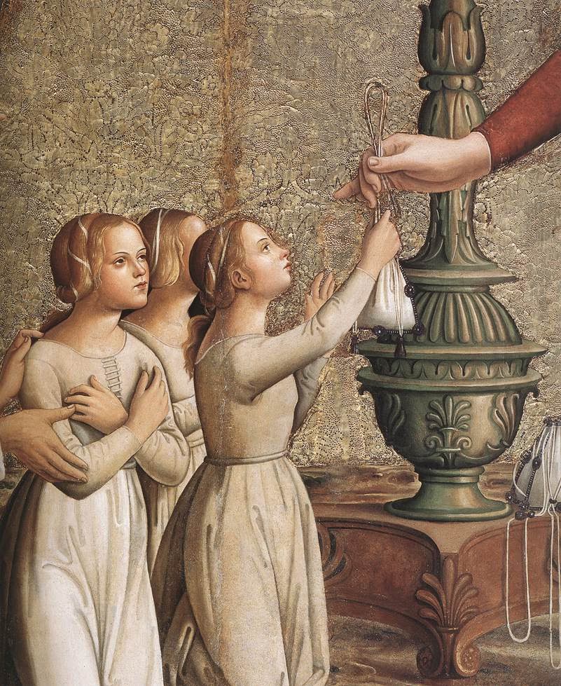The Annunciation (detail) by Antoniazzo Romano, Santa Maria sopra Minerva, Rome