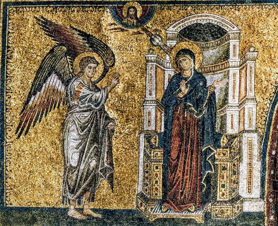 The Annunciation, moasiac by Jacopo Torriti, church of Santa Maria Maggiore, Rome