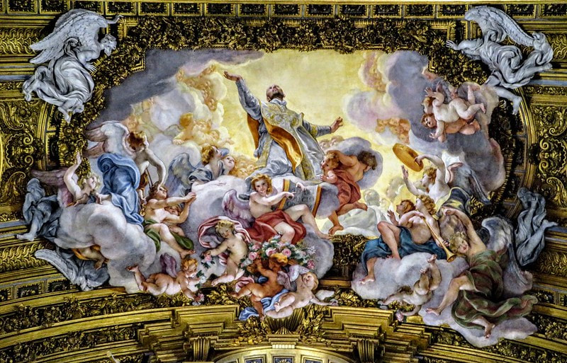 The Apotheosis of St Ignatius by Gaulli, Chapel of St Ignatius, Chiesa del Gesu, Rome