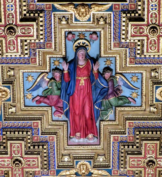 The Assumption of the Virgin Mary, ceiling of the church of Santa Maria in Trastvere, Rome