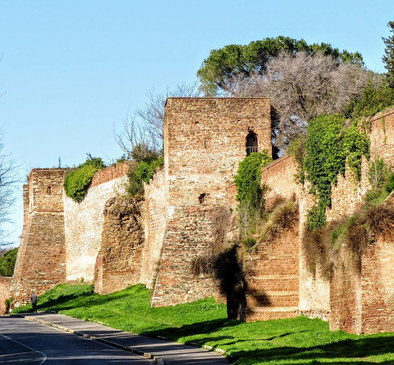 A section of the Aurelian Walls, Rome