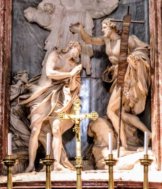 Baptism of Christ by Antonio Raggi, church of San Giovanni dei Fiorentini, Rome