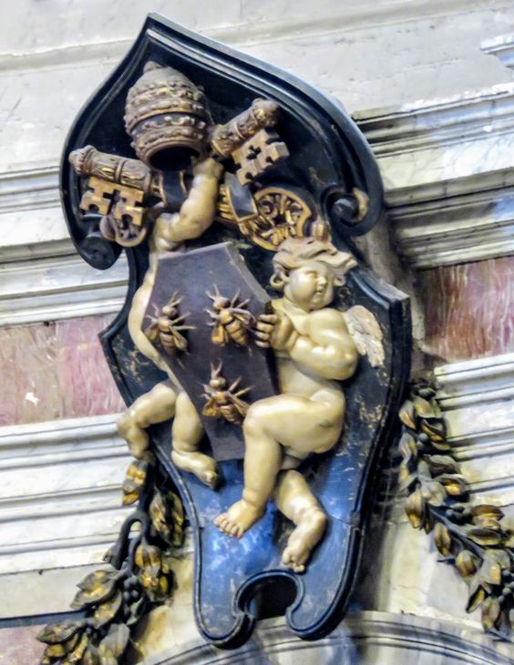 The coat of arms of Pope Urban VIII (r. 1623-44), St Peter's Basilica, Rome
