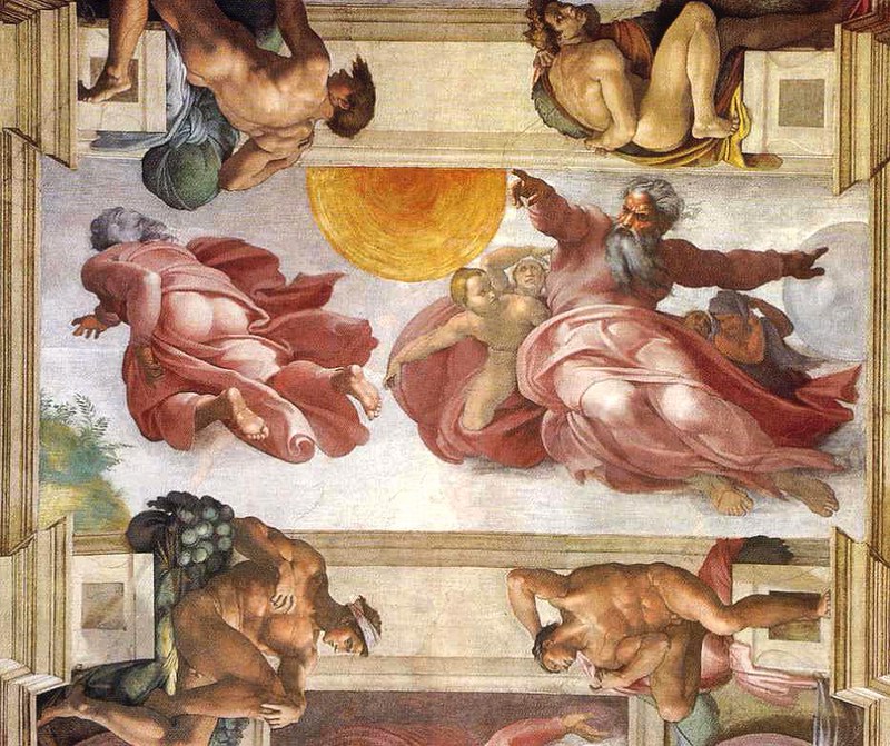 The Creation of the Sun, Moon and Earth, fresco by Michelangelo, Sistine Chapel