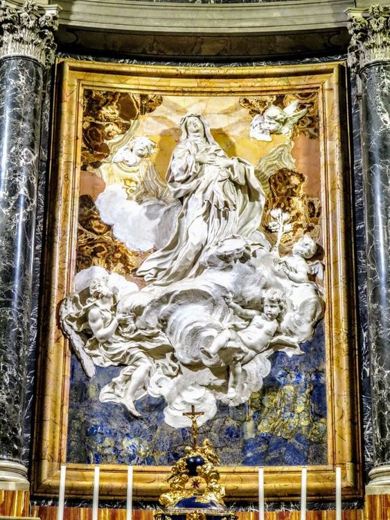 The Ecstasy of St Catherine of Siena by Melchiorre Cafa, church of Santa Caterina a Magnanapoli, Rome