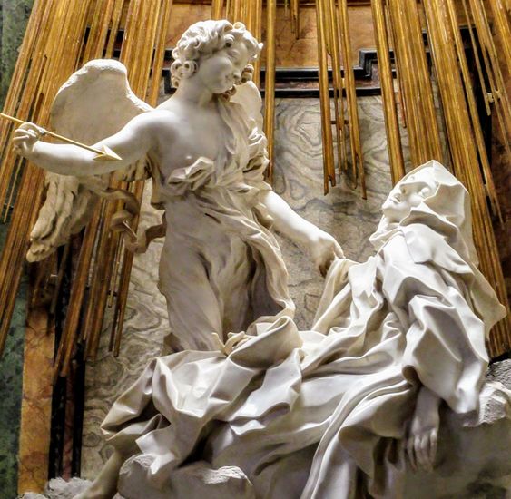 The Ecstasy of St Teresa by Gian Lorenzo Bernini, Cornaro Chapel, church of Santa Maria della Vittoria, Rome