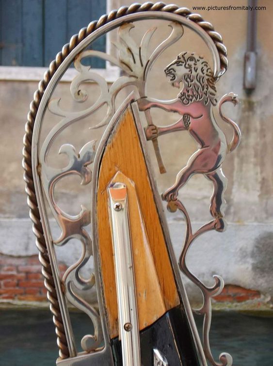 The ferro di poppa of a gondola, Venice