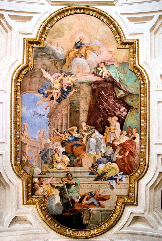 The Miracle of the Chains (1706) by Giovanni Battista Parodi, the church of San Pietro in Vincoli, Rome