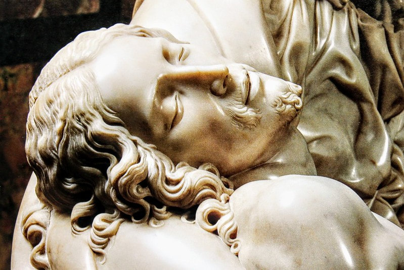 The Pieta (det.) by Michelangelo, St Peter's Basilica, Rome