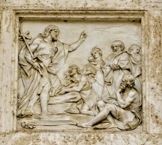 The Preaching of Christ, bas-relief on the facade of the church of San Giovanni dei Fiorentini, Rome