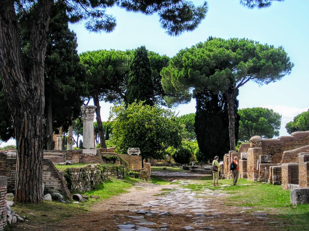 The remains of the ancient city of Ostia Antica, Rome