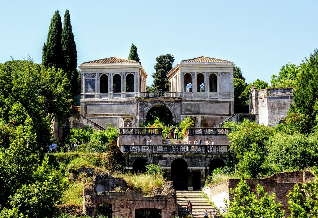 The two aviaries of the Farnese Gardens, Palatine Hill, Rome