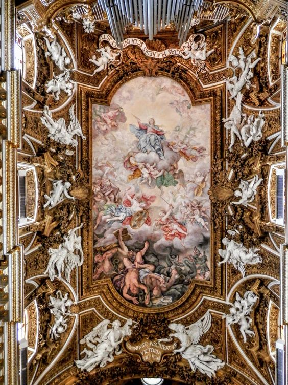 The Virgin Mary Triumphs over Heresy (1675), fresco by Giovanni Domenico Cerrini, church of Santa Maria della Vittoria, Rome