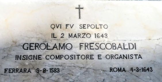 Tomb of composer Girolamo Frescobaldi, Santi Apostoli, Rome