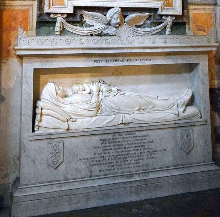 Tomb of Teresa Stefania Pelzer di Aquisgrana, Cerasi Chapel, Santa Maria del Popolo, Rome