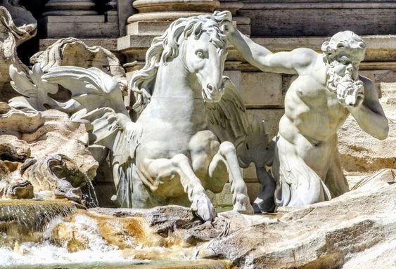 Triton and Sea Horse, Trevi Fountain, Rome