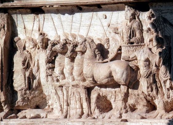 Triumph of Emperor Titus, bas-relief, Arch of Titus, Rome 