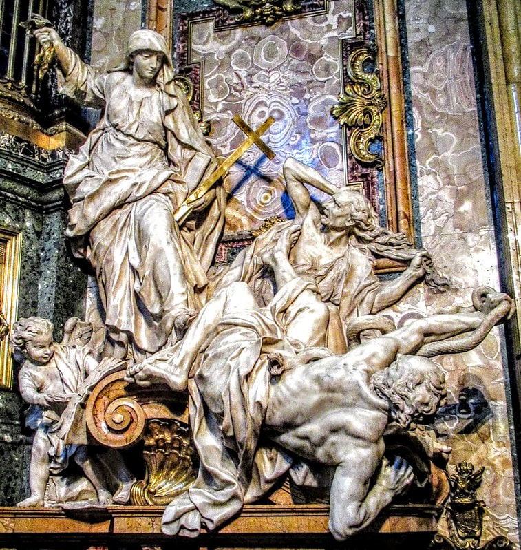 Triumph of Religion Over Heresy by Pierre Legros the Younger, Chapel of St Ignatius, Chiesa del Gesu, Rome 