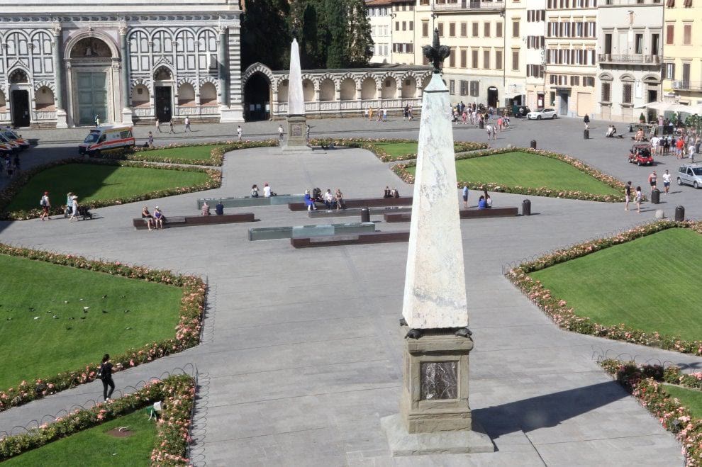 Two obelisks in Piazza di Santa Maria Novella, Florence
