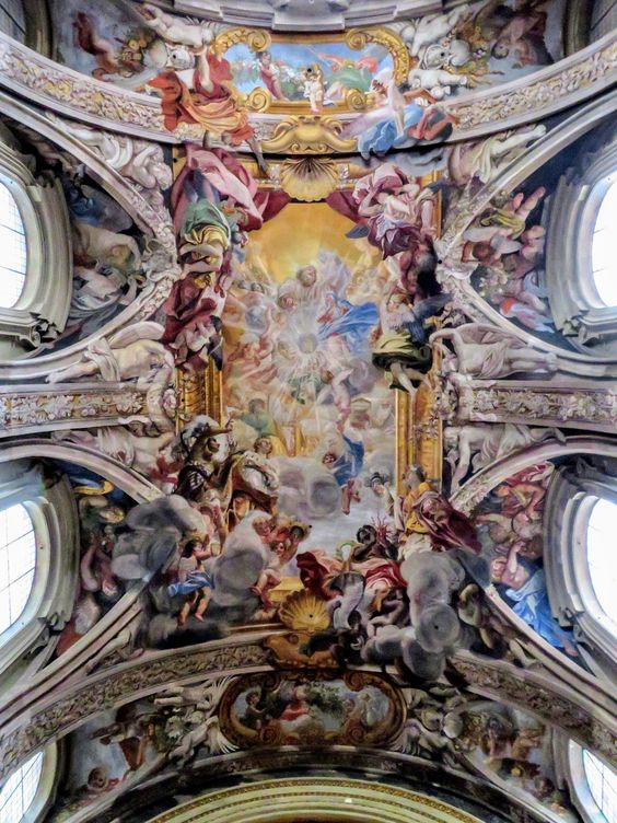 Vault fresco by Filippo Gherardi, nave of the church of San Pantaleo, Rome